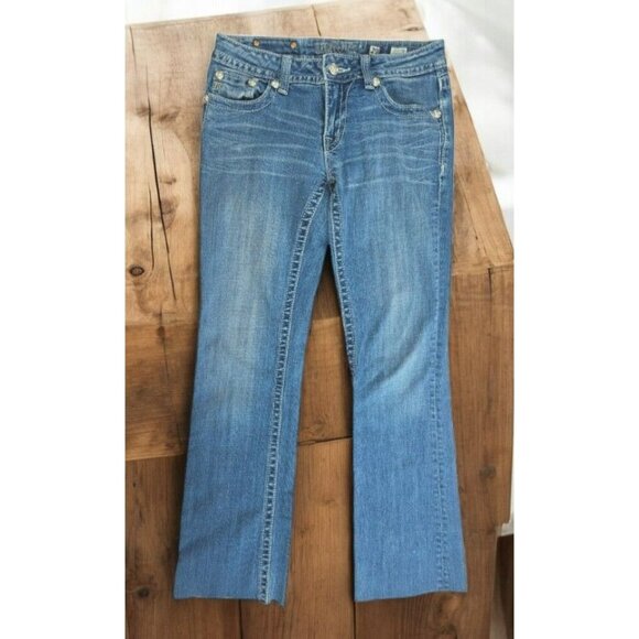 Miss Me Womens Embellished Bootcut Raw Hem Jeans 29x30 - Picture 1 of 11